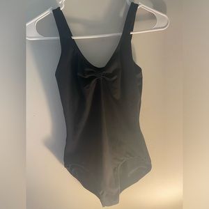 Black pinched ballet leotard